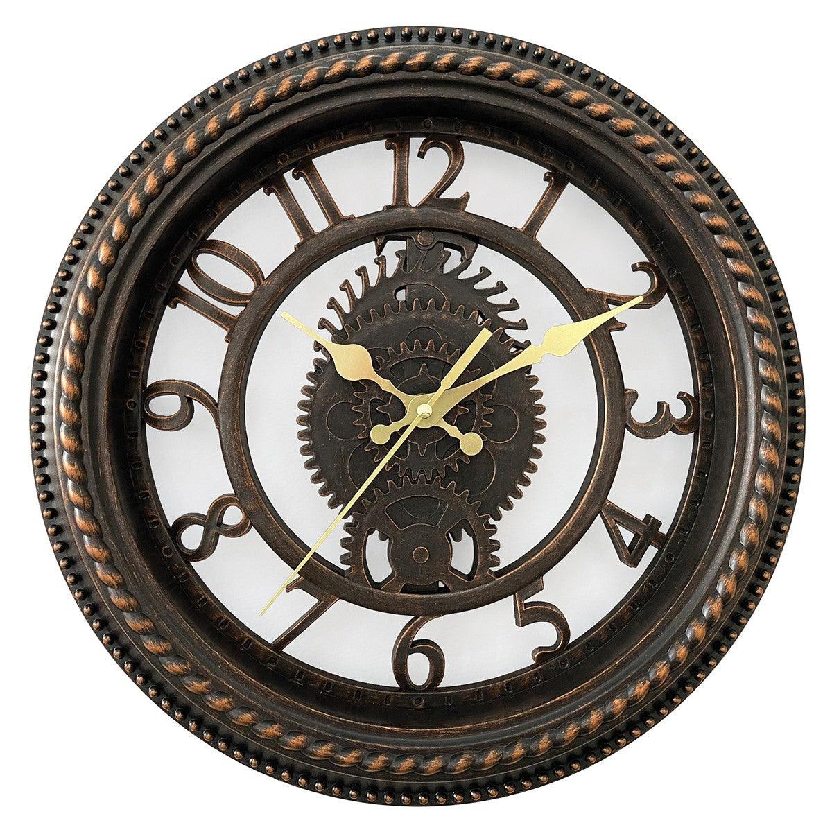 Wall Clock RINGS Black Plastic