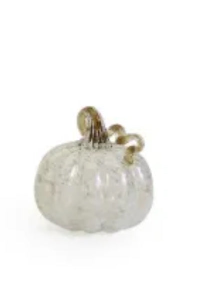 White Speckle Glass Pumpkin