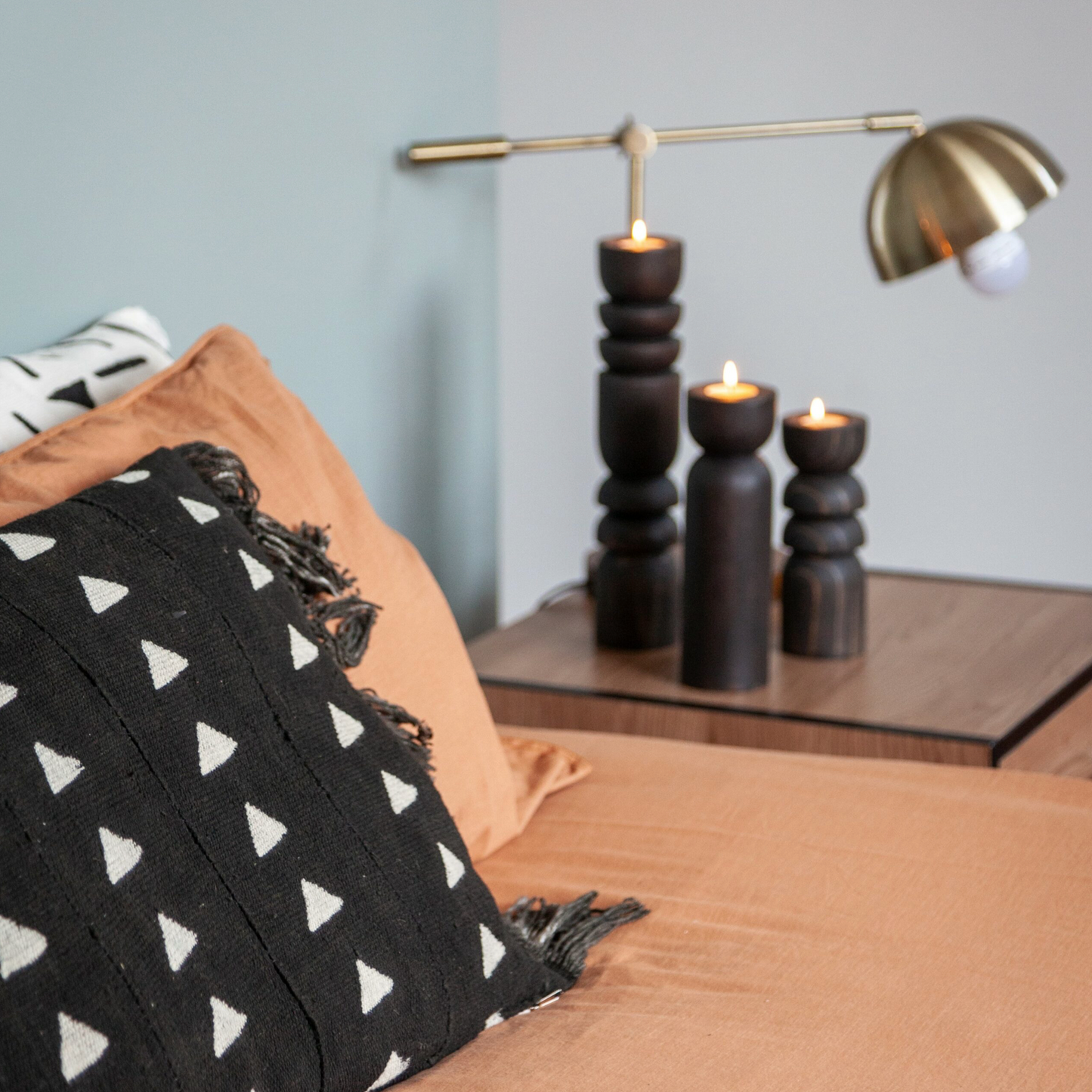 Abstract Candle Holder Black