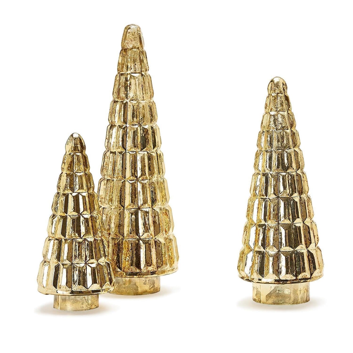 Antiqued Gold Mercury Finish Glass Trees