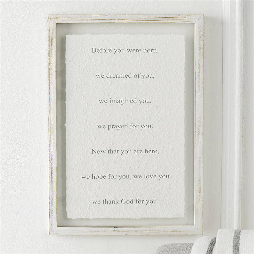 "Before You Were Born" Glass Plaque