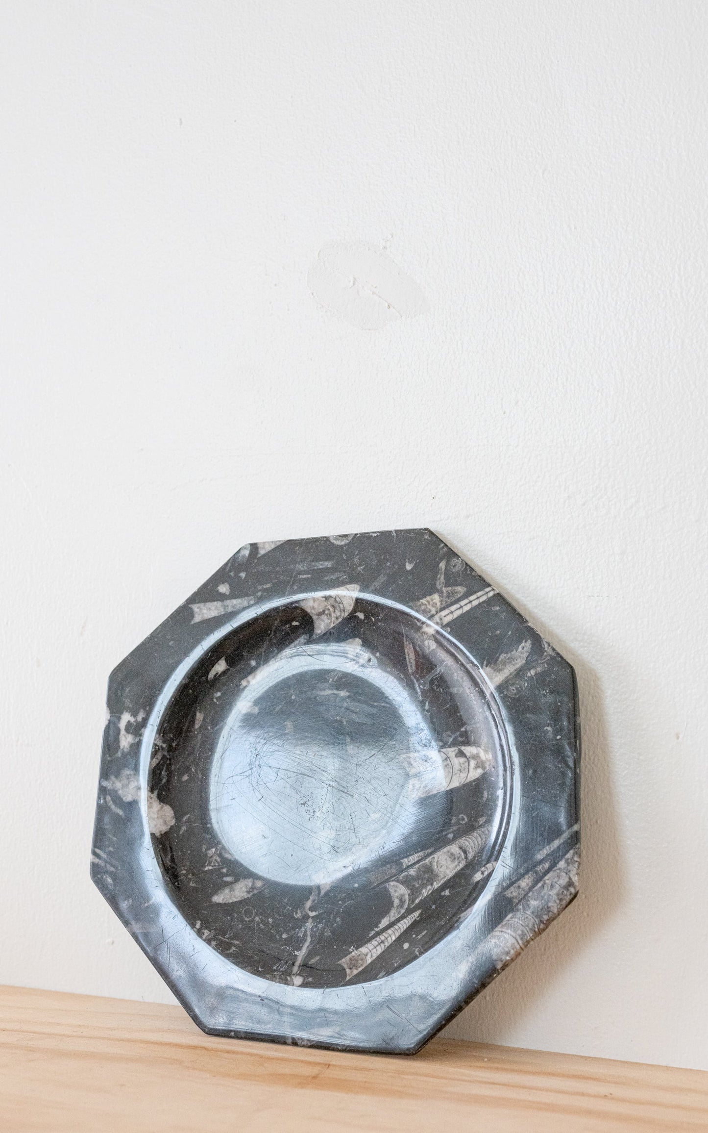 Black Marble Hexagon Plate
