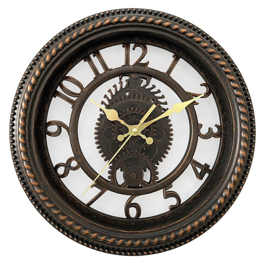 Wall Clock RINGS Black Plastic