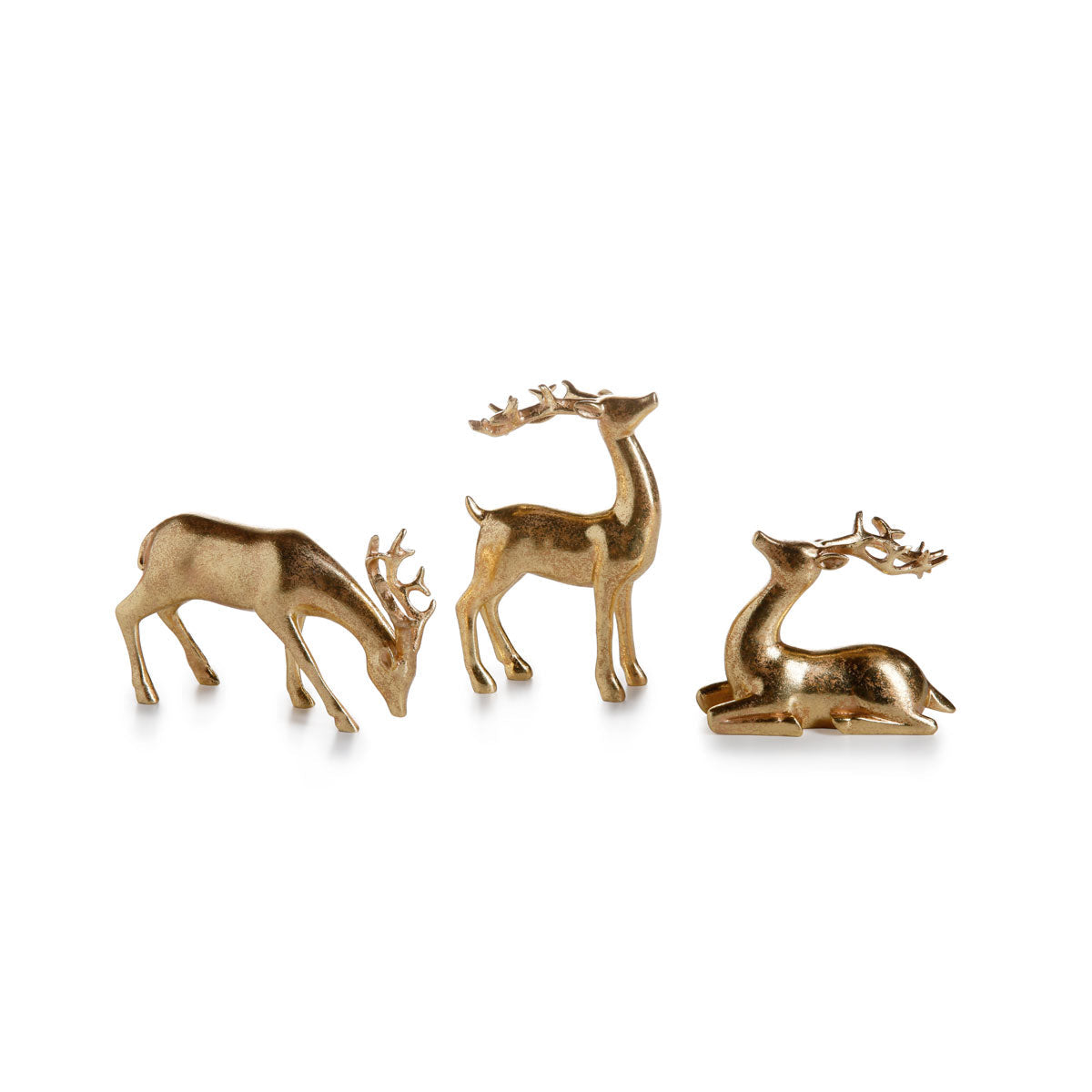 Assorted Decorative Gold Reindeer - Set of 6