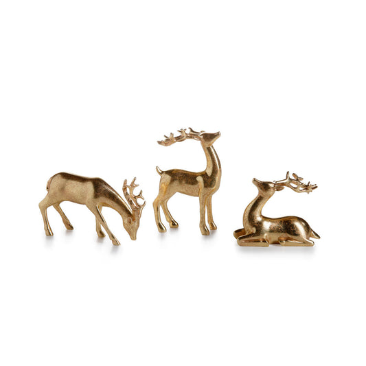 Assorted Decorative Gold Reindeer - Set of 6