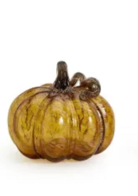 Amber Swirl Glass Pumpkin