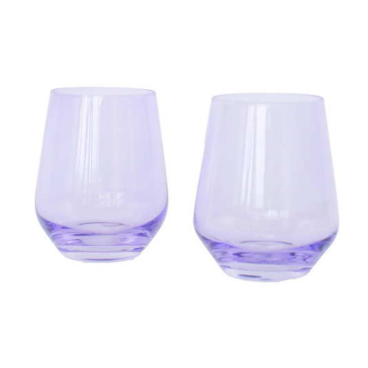 Set of 2 Stemless Glasses in Lavender