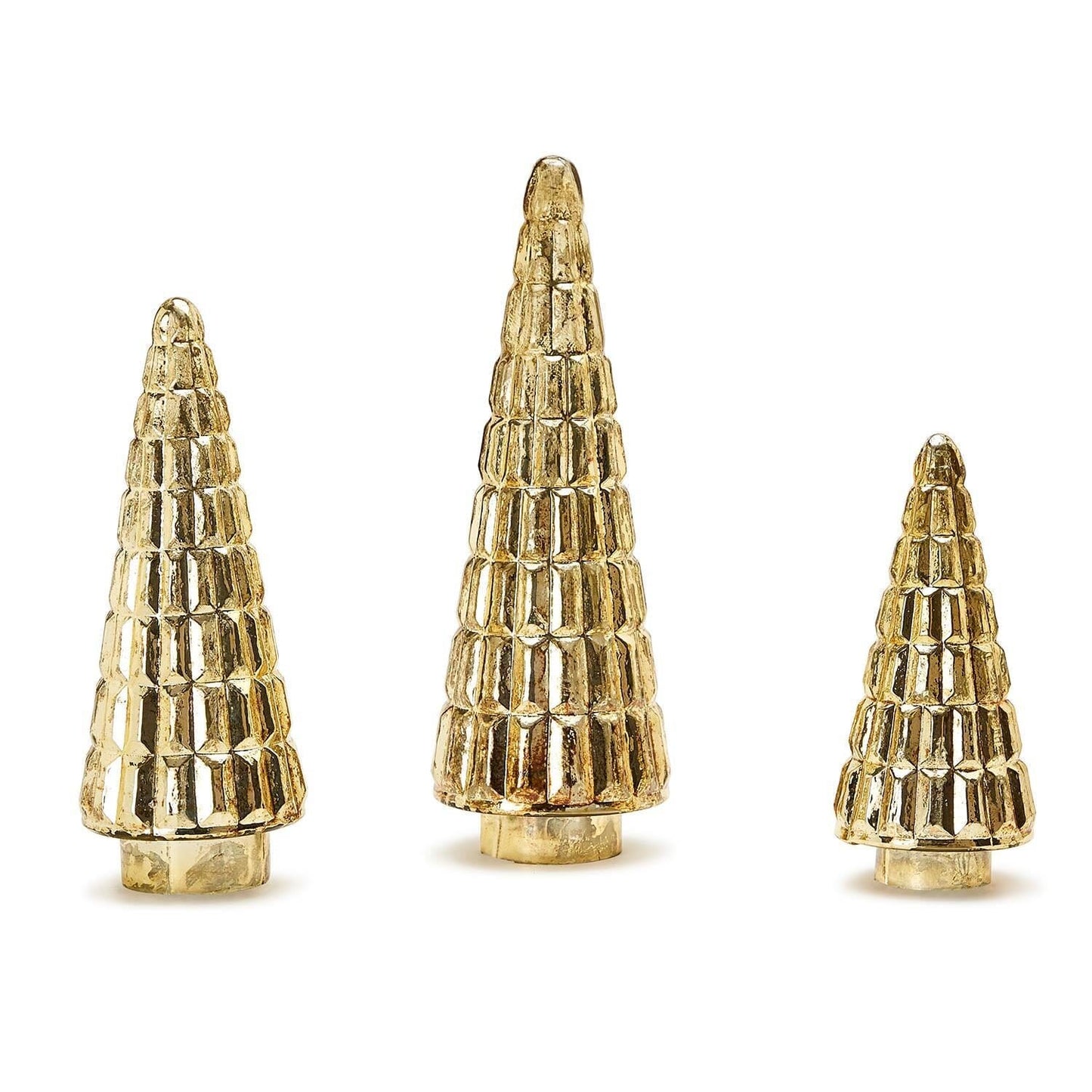 Antiqued Gold Mercury Finish Glass Trees