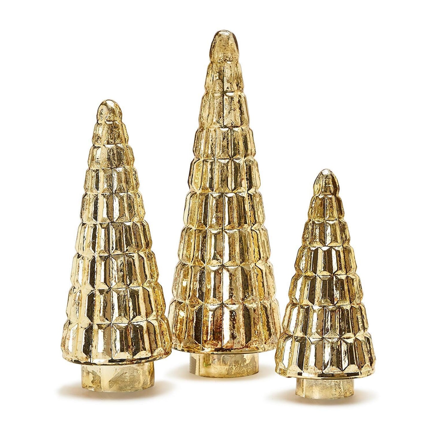 Antiqued Gold Mercury Finish Glass Trees
