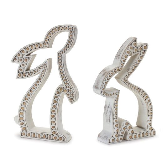 Beaded Rabbit Outline Décor, Set of 2