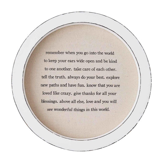 "Go Into the World" Plaque