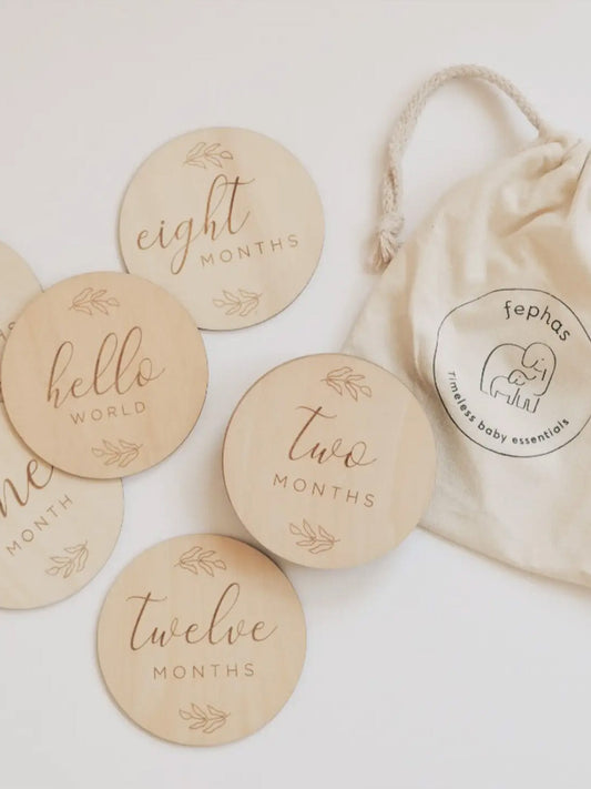 Baby Wooden Botanical Milestone Cards