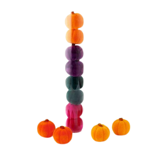 SMALL FLOCKED PUMPKINS - SET OF 12